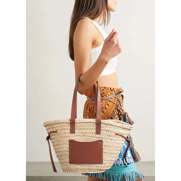 NEW ISABEL MARANT SUMMER STRAW BASKET BEACH TOTE BAG NWT - Picture 2 of 14